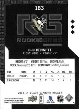 2013-14 Upper Deck Black Diamond #183 Beau Bennett Back