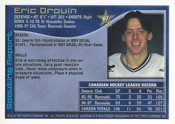 1997 Bowman CHL #67 Eric Drouin Back