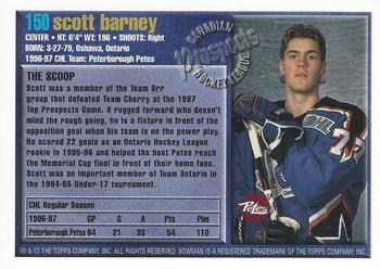 1997 Bowman CHL #150 Scott Barney Back