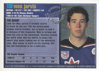 1997 Bowman CHL #158 Wes Jarvis Back