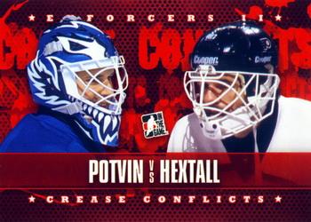 2013-14 In The Game Enforcers #91 Felix Potvin / Ron Hextall Front