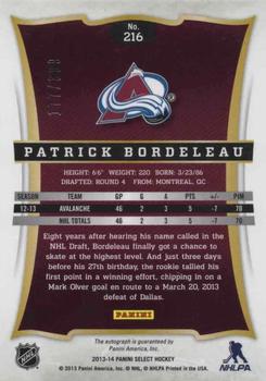 2013-14 Panini Select #216 Patrick Bordeleau Back