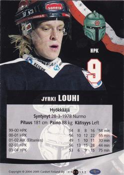 2004-05 Cardset Finland - Autographs #26 Jyrki Louhi Back