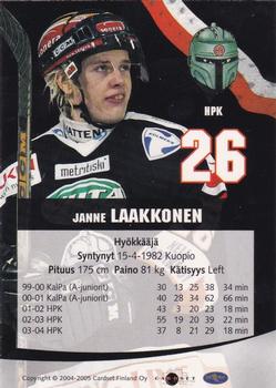 2004-05 Cardset Finland - Autographs #30 Janne Laakkonen Back