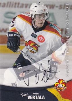 2004-05 Cardset Finland - Autographs #57 Timo Vertala Front