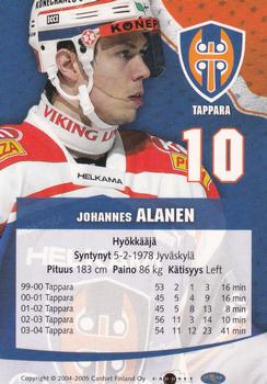 2004-05 Cardset Finland - Autographs #117 Johannes Alanen Back