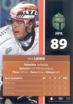 2005-06 Cardset Finland #212 Ville Leino Back