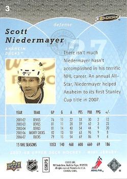 2007-08 Upper Deck Mini Jersey #3 Scott Niedermayer Back