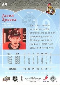 2007-08 Upper Deck Mini Jersey #69 Jason Spezza Back