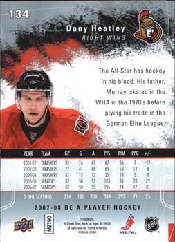 2007-08 Upper Deck Be a Player #134 Dany Heatley Back