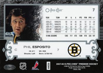 2007-08 O-Pee-Chee Premier #7 Phil Esposito Back