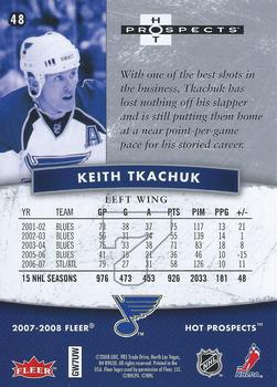 2007-08 Fleer Hot Prospects #48 Keith Tkachuk Back