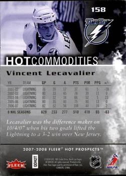 2007-08 Fleer Hot Prospects #158 Vincent Lecavalier Back