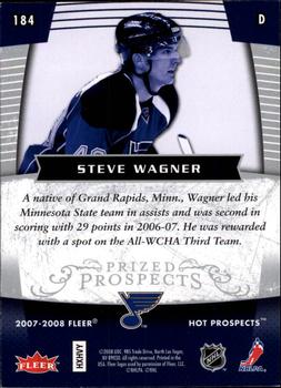 2007-08 Fleer Hot Prospects #184 Steve Wagner Back