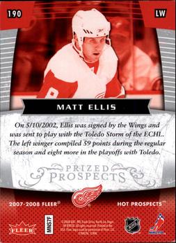 2007-08 Fleer Hot Prospects #190 Matt Ellis Back