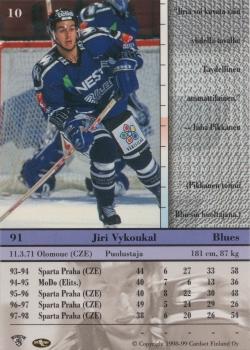 1998-99 Cardset Finland #10 Jiri Vykoukal Back