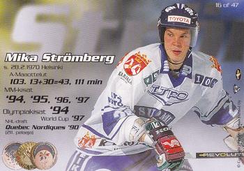 1998-99 Cardset Finland - Finnish National Team #16 Mika Strömberg Back