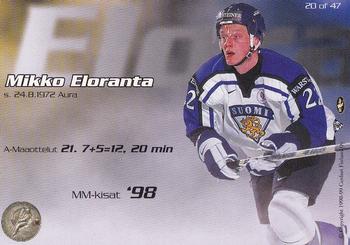 1998-99 Cardset Finland - Finnish National Team #20 Mikko Eloranta Back
