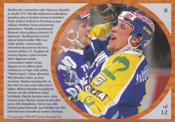 1998-99 Cardset Finland - 90's Top 12 #8 Jarmo Kuusisto Back