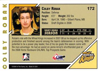 2007-08 In The Game Heroes and Prospects #172 Colby Robak Back