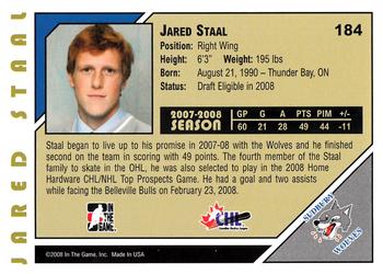 2007-08 In The Game Heroes and Prospects #184 Jared Staal Back