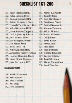 1999-00 Cardset Finland #5 Raimo Helminen Back