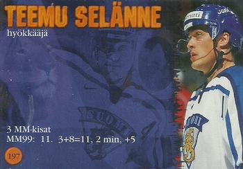 1999-00 Cardset Finland #197 Teemu Selänne Back