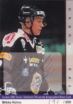 2001-02 Cardset Finland - Autographed #142 Mikko Koivu Front