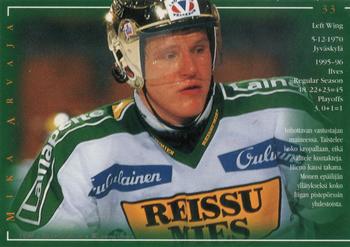 1996-97 Leaf Sisu SM-Liiga (Finnish) #33 Mika Arvaja Back