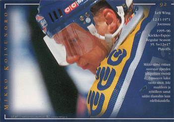 1996-97 Leaf Sisu SM-Liiga (Finnish) #92 Mikko Koivunoro Back