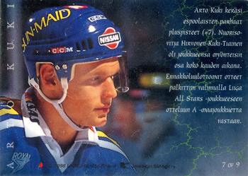 1996-97 Leaf Sisu SM-Liiga (Finnish) - Rookie Energy #7 Arto Kuki Back