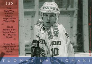 1995-96 Leaf Sisu SM-Liiga (Finnish) #350 Tuomas Kalliomäki Back
