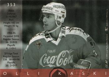 1995-96 Leaf Sisu SM-Liiga (Finnish) #353 Olli Kaski Back