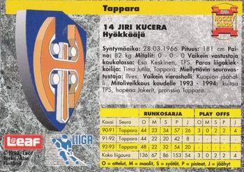 1993-94 Leaf Sisu SM-Liiga (Finnish) #72 Jiri Kucera Back