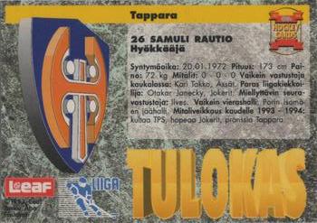 1993-94 Leaf Sisu SM-Liiga (Finnish) #78 Samuli Rautio Back