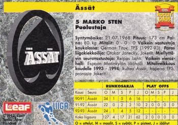 1993-94 Leaf Sisu SM-Liiga (Finnish) #210 Marko Sten Back