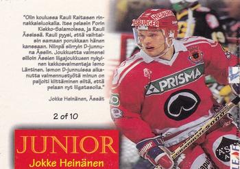 1994-95 Leaf Sisu SM-Liiga (Finnish) - Junior #2 Jokke Heinänen Back