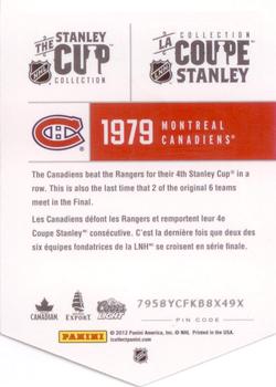 2012 Panini Molson Stanley Cup Collection #NNO 1979 Back