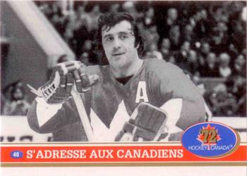 1991-92 Future Trends Canada ’72 French #40 S'adresse aux Canadiens Front