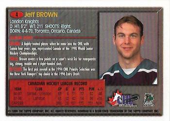 1998 Bowman CHL #4 Jeff Brown Back