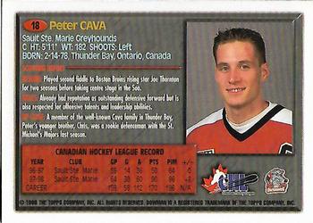 1998 Bowman CHL #18 Peter Cava Back