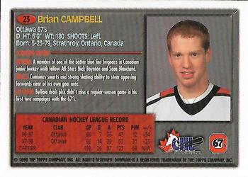 1998 Bowman CHL #23 Brian Campbell Back