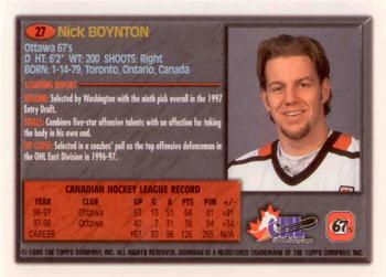 1998 Bowman CHL #27 Nick Boynton Back