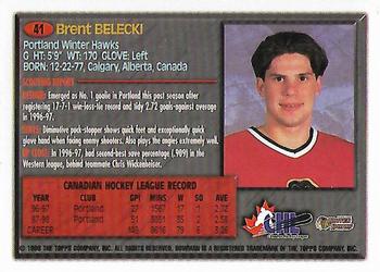1998 Bowman CHL #41 Brent Belecki Back