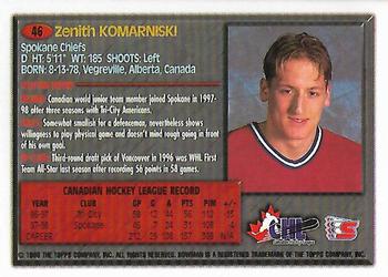 1998 Bowman CHL #46 Zenith Komarniski Back