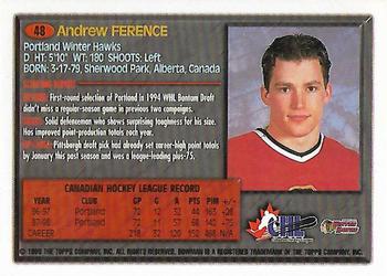 1998 Bowman CHL #48 Andrew Ference Back