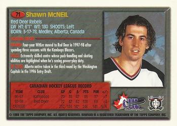 1998 Bowman CHL #71 Shawn McNeil Back
