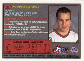 1998 Bowman CHL #78 Ronald Petrovicky Back