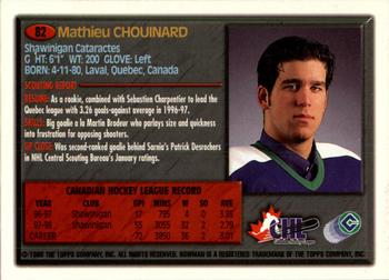 1998 Bowman CHL #82 Mathieu Chouinard Back