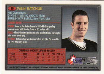 1998 Bowman CHL #99 Peter Ratchuk Back